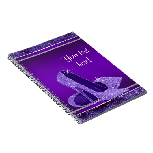 Paarse hoge hak gastenboek notitieboek (Rechterzijde)