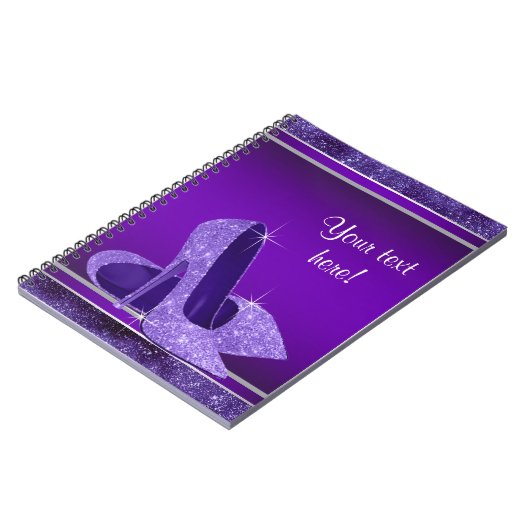 Paarse hoge hak gastenboek notitieboek (Linkerzijde)