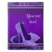 Paarse hoge hak gastenboek notitieboek (Voorkant)