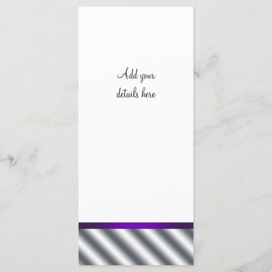 Paarse Hoge Hak Schoen Menu Kaarten (Achterkant)