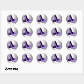 Paarse hoge hak schoenstickers ronde sticker (Vel)