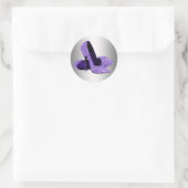 Paarse hoge hak schoenstickers ronde sticker (Tas)