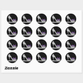 Paarse hoge hak schoenstickers ronde sticker (Vel)