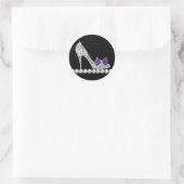 Paarse hoge hak schoenstickers ronde sticker (Tas)