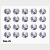 Paarse hoge hak schoenstickers ronde sticker (Vel)