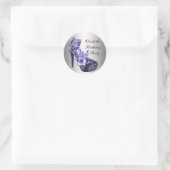 Paarse hoge hak schoenstickers ronde sticker (Tas)
