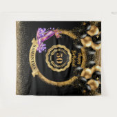 Paarse hoge hakken 50e verjaardag partij achtergro wandkleed (Voorkant (horizontaal))