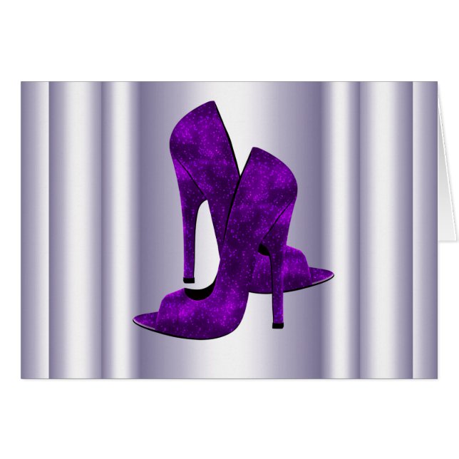 Paarse hoge hakken schoenen (Voorkant Horizontaal)