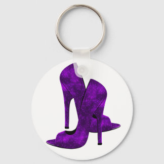 Paarse hoge hakken schoenen sleutelhanger