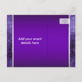 Paarse hoge hakschoen Bewaar de datum Aankondigingskaart (Achterkant)