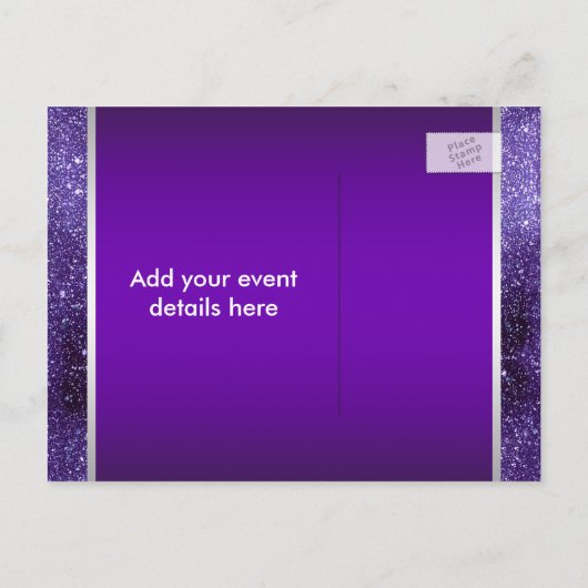 Paarse hoge hakschoen Bewaar de datum Aankondigingskaart (Achterkant)