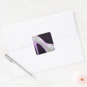 Paarse hoge hiel vierkante sticker (Envelop)