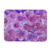 Paarse Hollyhock, Mallow Malva Flower Floral Art Magneet (Horizontaal)