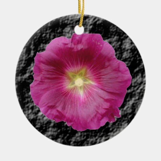Paarse Hollyhocks Ornament (Voorkant)