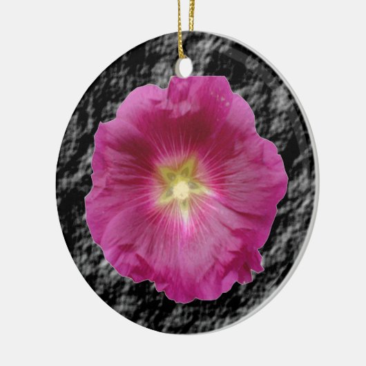 Paarse Hollyhocks Ornament (Links)