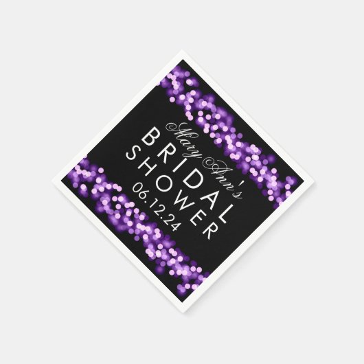 Paarse Hollywood Glam Elegant Vrijgezellenfeest Fa Servet (Hoek)