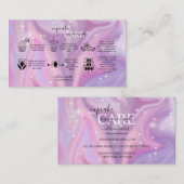 Paarse holografische Essential Cupcake Care Visitekaartje (Voorkant / Achterkant)