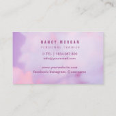 Paarse holografische fitness visitekaartje (Achterkant)