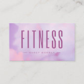 Paarse holografische fitness visitekaartje (Voorkant)