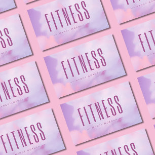 Paarse holografische fitness visitekaartje