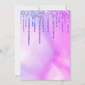 Paarse holografische Glitter-drift op zaterdag Kaart (Achterkant)
