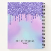 Paarse holografische glitter drijft artistieke zak notitieboek