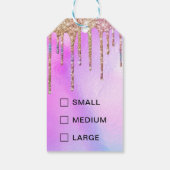 Paarse holografische glitter druppelt kleding Labe Cadeaulabel (Achterkant)