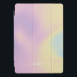 Paarse Holografische Gradient Ombré Elegant Script iPad Pro Cover<br><div class="desc">Stijlvol Trendy Paarse Holografische Gradient Ombré Hoesje voor iPad met elegant script voor School of Kantoor in Roze,  Paarse,  Blauw. Pas deze iPad Cover aan met je eigen naam.</div>
