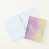 Paarse Holografische Gradient Ombré Elegant Script Notitieboek (Binnen)
