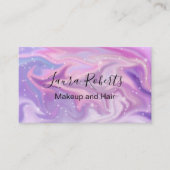 Paarse holografische kleurenverschuiving visitekaartje (Voorkant)