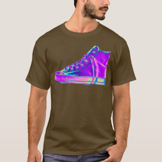 Paarse holografische sensor t-shirt