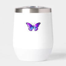  Paarse holografische vlinder waterfles