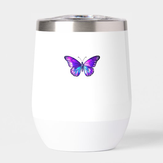  Paarse holografische vlinder waterfles (Voorkant)