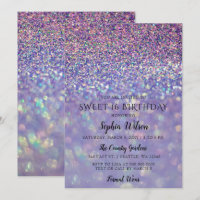 Paarse hologram Glitter Sweet 16 jaar