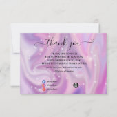 Paarse Holographic Color Shift Business Bedankkaart (Voorkant)