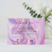 Paarse Holographic Color Shift Business Bedankkaart (Staand voorkant)