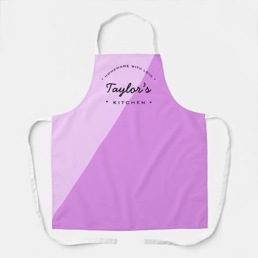 Paarse homemade met liefdesgerichte keuken schort (Voorkant)