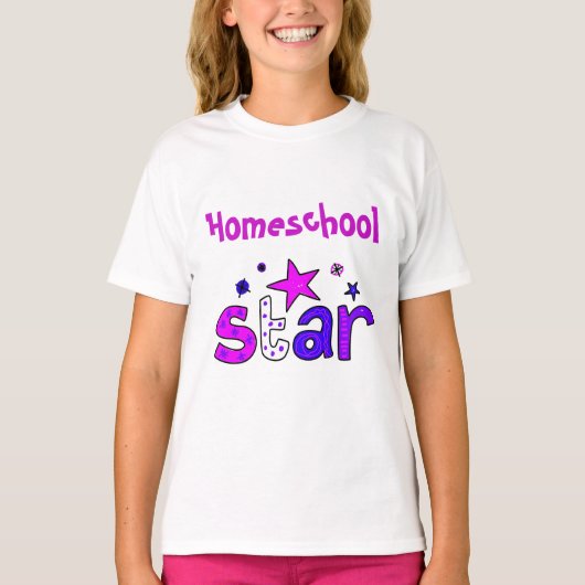 Paarse Homeschool Star T-shirt (Voorkant)
