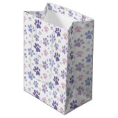 Paarse Hond Poot Medium Cadeauzakje (Voorkant Gekanteld)