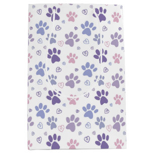 Paarse Hond Poot  Medium Cadeauzakje