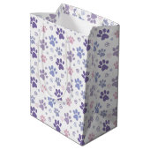 Paarse Hond Poot Medium Cadeauzakje (Achterkant Gekanteld)