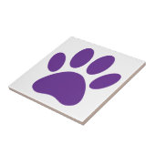 Paarse Hond Pootafdruk Vierkant Tegeltje (Zijkant)