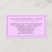 Paarse hond visitekaartje (Achterkant)