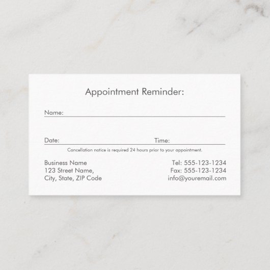 Paarse Hond Wandelen Huisdier Zittende Dierenarts  Afsprakenkaartje (Achterkant)