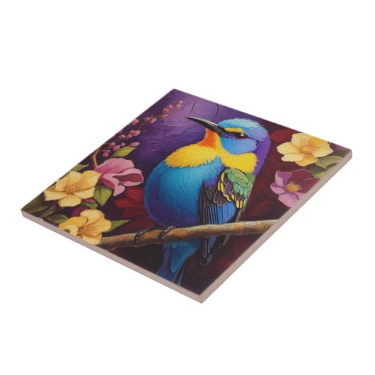 Paarse honingranger tegeltje (Zijkant)