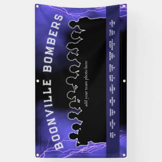 Paarse honkbal Softbal Dugout Banner Sportteam (Verticaal)