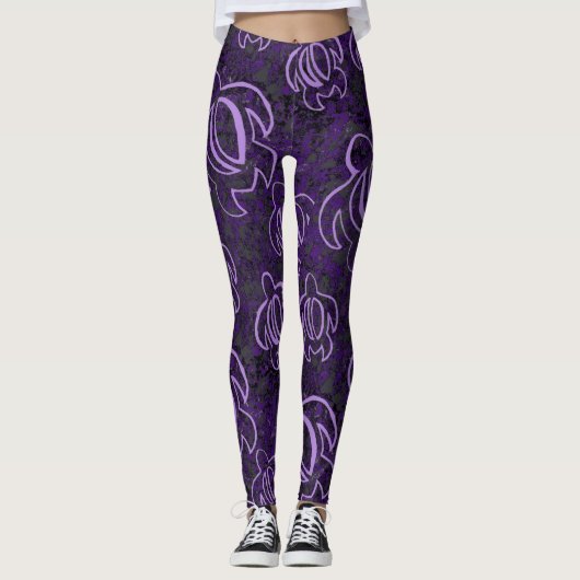 Paarse Honu Leggings (Voorkant)