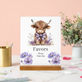 Paarse Hoogland Koe Verjaardag Favorieten Teken Acryl Bord (Huwelijk)