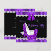  Paarse Hoogvlakte Birthday Party Kaart (Voorkant / Achterkant)