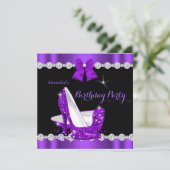  Paarse Hoogvlakte Birthday Party Kaart (Staand voorkant)